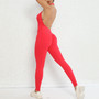 Women Plunging Backless Halter Neck Sports Fitness Yoga Jumpsuit