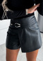 Women Casual PU-Leather Shorts
