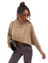 Women turtleneck knitting cape top