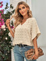 Spring Summer women's clothing Casual style v-neck solid color top