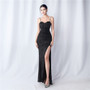 Women Symphony Sequin Slit Maxi Evening Dress