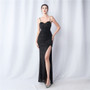 Women Symphony Sequin Slit Maxi Evening Dress