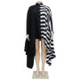 Women 's Striped Shawl Bat Sleeves Plus Size Fashion Dress