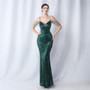Beading Wedding Party Gown Beaded Suspender Evening Dress
