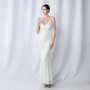 Beading Wedding Party Gown Beaded Suspender Evening Dress