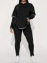Women Casual Sports Long Sleeve Top and Pants Two-piece Set