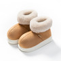 Thick-Soled Fleece Slippers For Women In Winter Plus Velvet Indoor Home Bag And Confinement Cotton Shoes