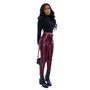 Elastic Leg Pu Leather Pants