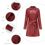 Spring And Autumn Long-Sleeved Leather Windbreaker Leather Jacket With Belt Fashionable British Jacket For Women