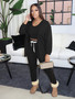 Women's Solid Color Tank Top Loose Jacket Tight Fitting Pants Plus Size Suit