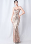 Positioning Flower Dinner Wedding Sequin Suspender Evening Dress