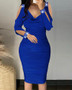 Autumn And Winter Women's Beaded Solid Color Long-Sleeved Dress