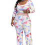 Geometric Print Plus Size Jumpsuit