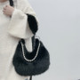 Autumn And Winter Furry Bag Imitation Fox Fur Armpit Bag Pearl Chain Shoulder Bag