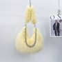 Autumn And Winter Furry Bag Imitation Fox Fur Armpit Bag Pearl Chain Shoulder Bag