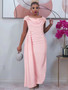 African Women's Plus Size Solid Color Long Dress