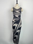 Summer Striped Gradient Printed Sexy Slim Fit Slim Waist Bodycon Tight Fitting Dress