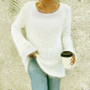 Women's Autumn And Winter Sweater Long Sleeve Fluffy Women's Pullover Knitting Shirt