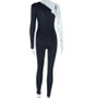 Women Solid Hollow Shoulder Long Sleeve Slash Shoulder Jumpsuit