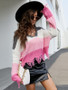 Women Loose V-Neck Tassel Crop Sweater