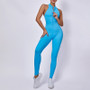 Women Zipper Sleeveless Sports Running Fitness Yoga Jumpsuit