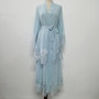 Women Embroidery Hollow Lace Robe Dress