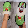 Women Winter Thick-soled Warm Anti-Slip Printed Furry Slippers for the Elderly