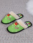 Women Winter Thick-soled Warm Anti-Slip Printed Furry Slippers for the Elderly