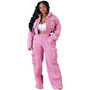 Autumn and winter polar fleece Cargo zipper two piece pants set