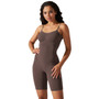 Seamless knitting solid color one-piece shapewear Tight Fitting High Stretch one-piece jumpsuit sports running fitness wear for women