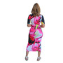 Summer Ladies Fitted Round Neck Painted Print Dress