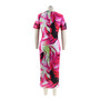 Summer Ladies Fitted Round Neck Painted Print Dress