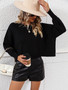 Autumn And Winter Fashion Round Neck Women's Knitting Shirt Solid Color Loose Pullover Sweater Women