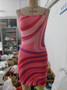Trade Summer Sexy Slim Waist Printing Knitting Straps Dress Female