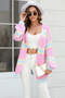 Women's Fall Winter Coat Plus Size Patchwork Fashion Cardigan Sweater Women