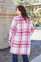 Double Take Full Size Plaid Button Up Lapel Collar Coat