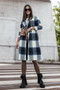 Double Take Full Size Plaid Button Up Lapel Collar Coat