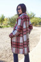 Double Take Full Size Plaid Button Up Lapel Collar Coat