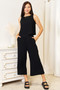 Double Take Buttoned Round Neck Tank and Wide Leg Pants Set