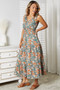 Double Take Floral V-Neck Tiered Sleeveless Dress