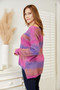 Double Take Multicolored Rib-Knit V-Neck Knit Pullover