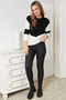 Woven Right Two-Tone Openwork Rib-Knit Sweater