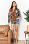 Double Take Plaid Curved Hem Shirt Jacket with Breast Pockets