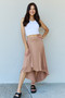 Ninexis First Choice High Waisted Flare Maxi Skirt in Camel