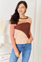 Double Take Color Block Exposed Seam Long Sleeve Top