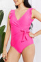 Marina West Swim Full Size Float On Ruffle Faux Wrap One-Piece in Pink