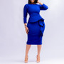 Women'S Fall Winter Fashion Chic Elegant Africa Plus Size Career Bodycon Dress