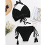 Knitting Lace-Up Sexy Hollow Beach Two Piece Bikini Set Spa Holidays Swimsuit Women