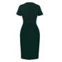 Sexy V-Neck Women's Chic Pleated Slim Waist Bodycon Pencil Dress