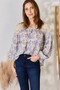 Hailey & Co Full Size Lace Detail Printed Blouse